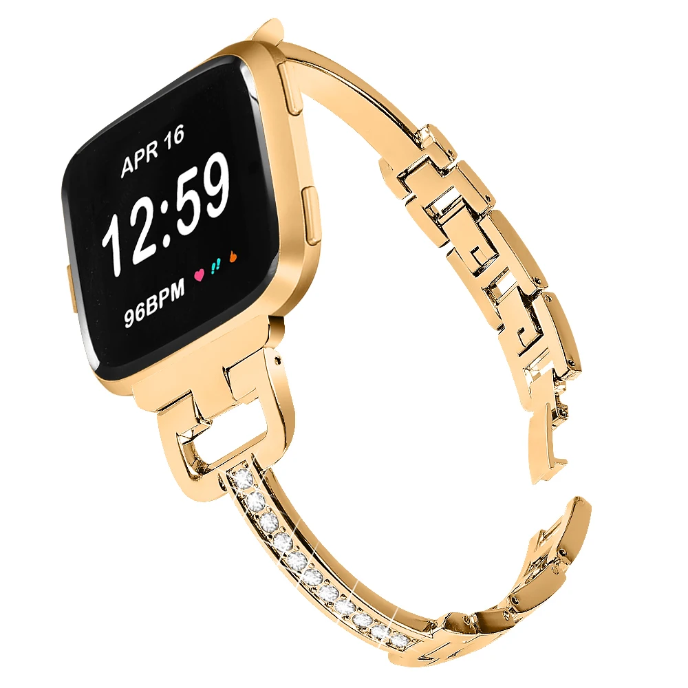 Bracelet For Fitbit Versa Watch Metal Strap Stainless Steel Exquisite Watch Strap Watchband Replacement Band Watch