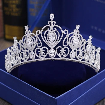 

Fashion Wedding Crown Zircon Tiara Bridal Hair Jewelry Wedding Hair Accessories Princess Crowns Pageant Tiara Women Hairband