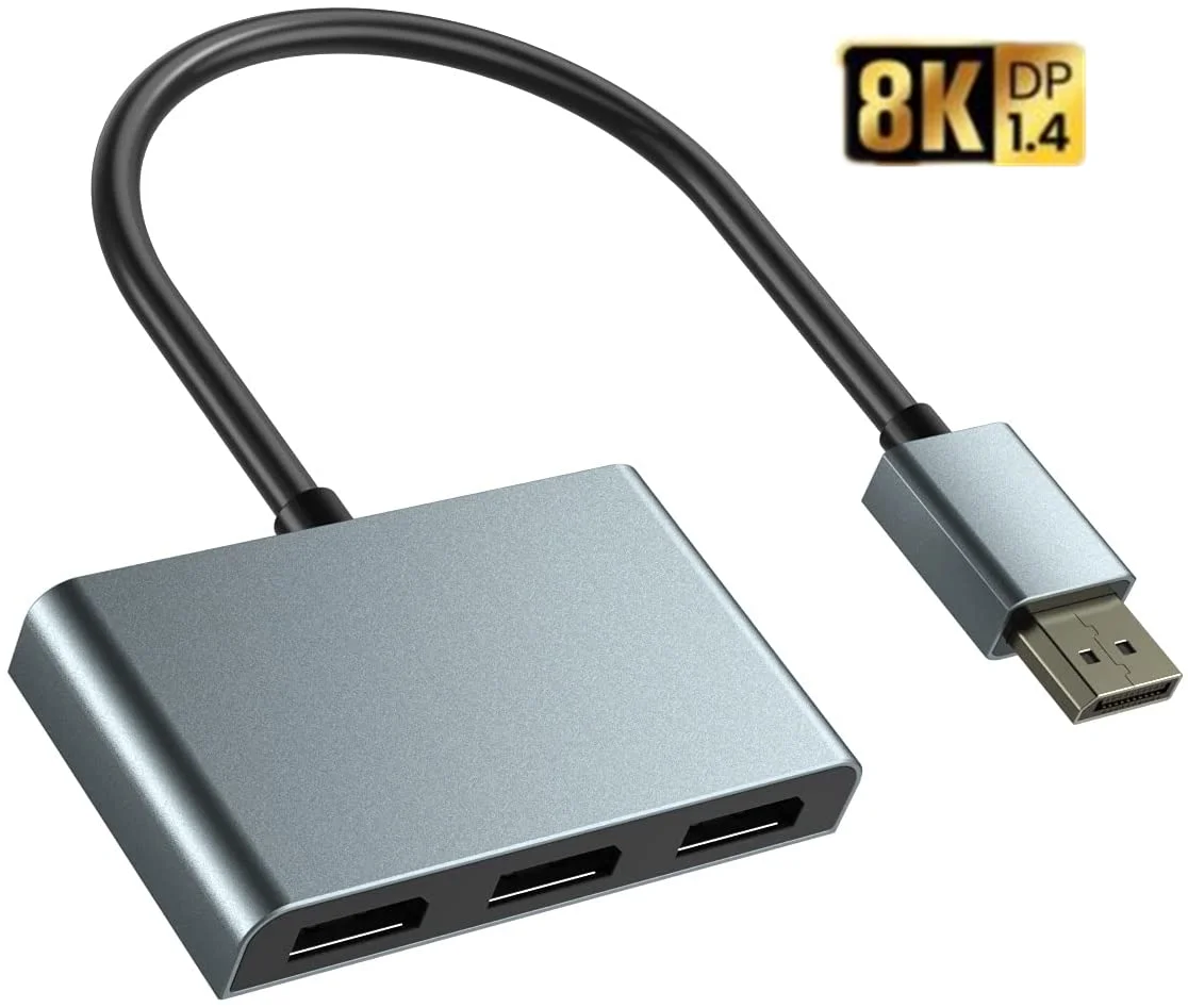 Переходник DP/Display Port 1 4 MST вход 3 выхода 8K/60 Гц 4K/120 Мультимедийный адаптер