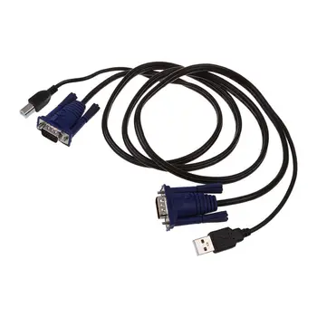 

Switch 1.5M Long 15 Pin VGA Male to Male USB A/B Cable Cord