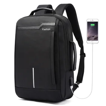 

17 Inch Travel Backpack Men Casual Laptop Bagpack Male Women USB Charging Backpacks Man Bag Mochila Back Pack Black School Bags