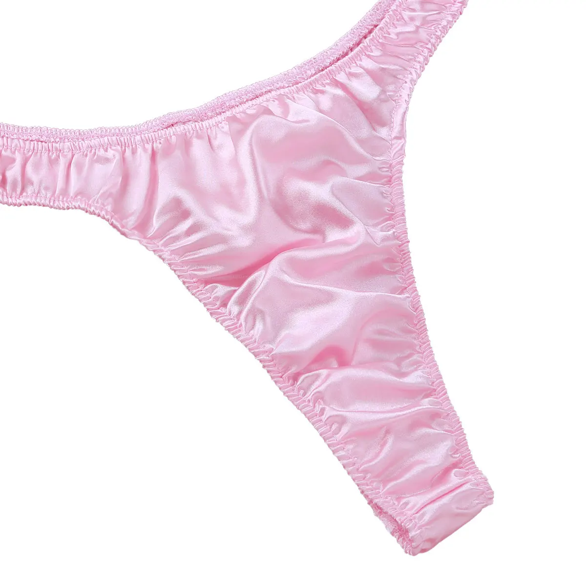 MSemis Men Sissy Underwear Brief Hot Lingerie Shiny Ruffled Low Rise High Cut Exotic Bikini Thong Underwear Panties Sleeepwaer