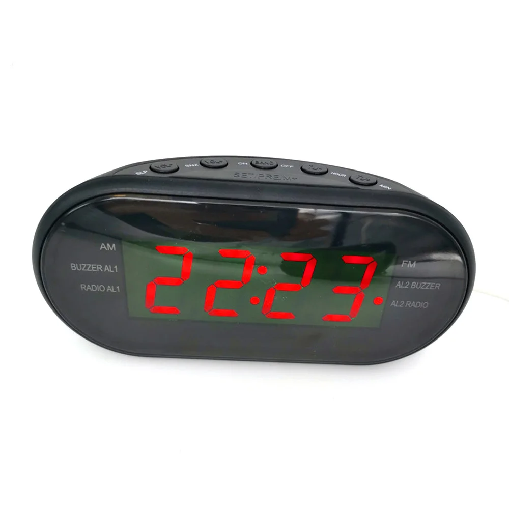 Новая мода современный AM/FM светодиодное радио с часами Электронный Настольный будильник цифровые настольные часы функция повтора ЕС Plug