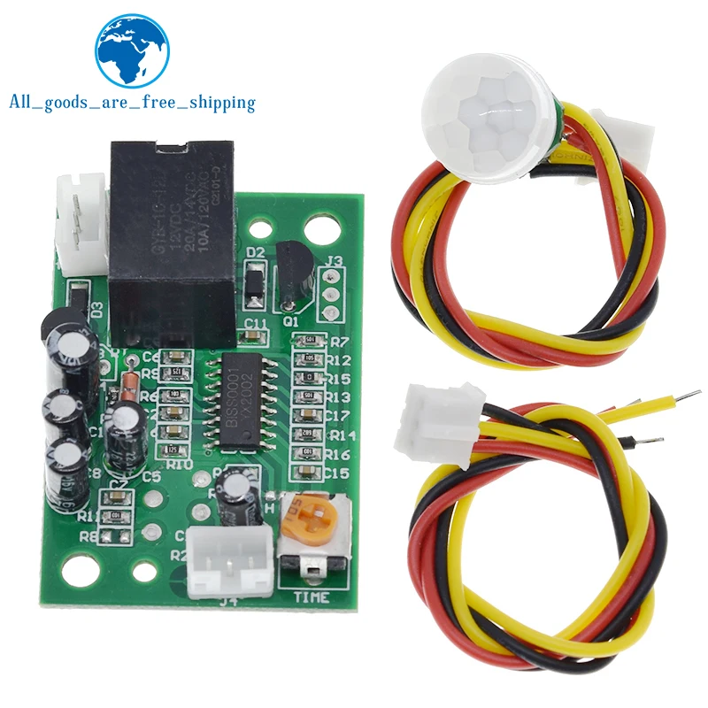 DC 12V PIR IR Pyroelectric Infrared Sensor Relay Module Adjustable Output DC 12V PIR IR Pyroelectric Infrared Sensor Relay Module Adjustable Output