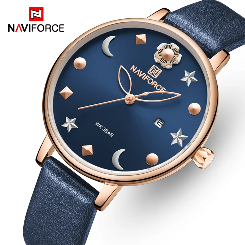 Часы naviforce женские роскошные брендовые Модные кварцевые женские часы водонепроницаемые наручные часы простые часы для девочек Relogio Feminino