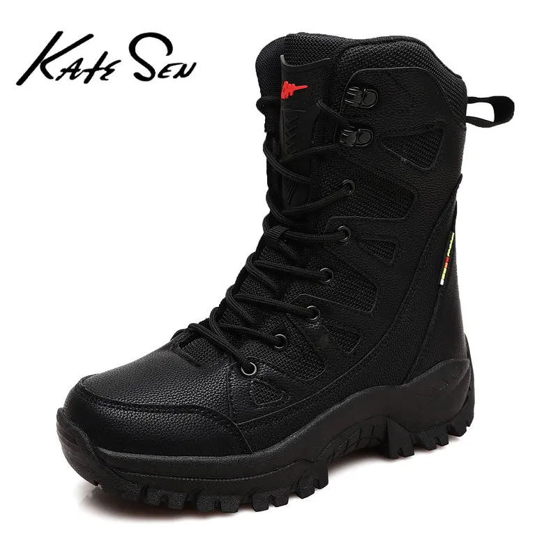 

2020 Winter Men Military Boots High Quality Special Force Tactical Desert Combat Ankle Boats Army Work Shoes Leather Snow Boots