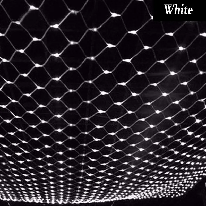 10sets LED Net Mesh String Light 1.5x1.5M 3x2M 6x4M TV BackgroundGarden Fairy Light Christmas Wedding Holiday Garland Light - Испускаемый цвет: White