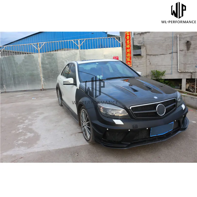 W204 C180 C200 C260 FRP Передний Задний бампер боковая юбка крылья CF капот двигателя для