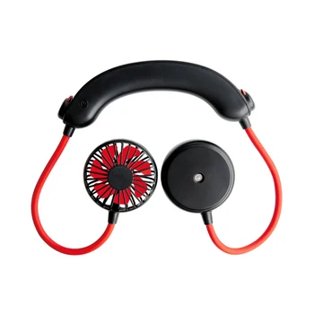 

USB Portable Fan Hanging Neck Fan Mini Portable Outdoor Student Charging Fan Double Head Humidification Spray Fan
