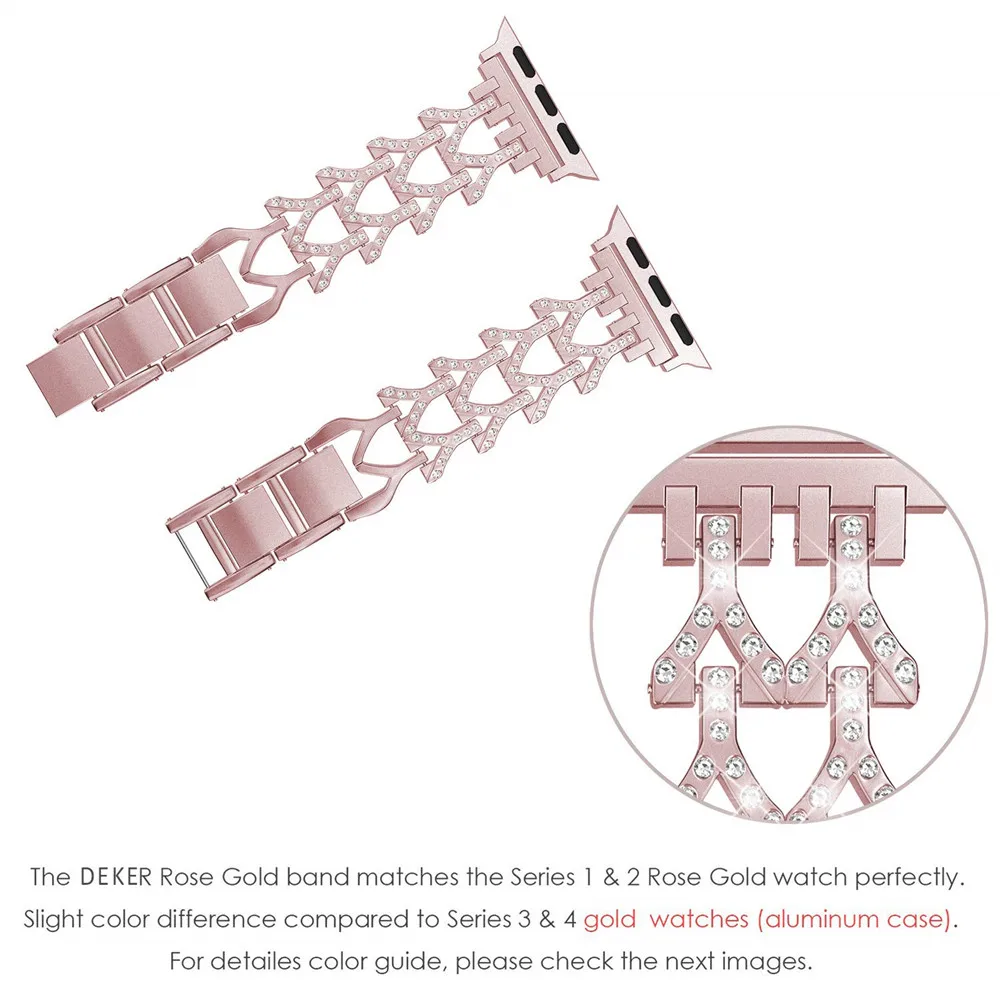 Модный регулируемый металлический ремешок для Apple Watch Band Series 5 4 3 2 1 Женский браслет для iWatch 40 мм 44 мм 38 мм 42 мм ювелирный пояс