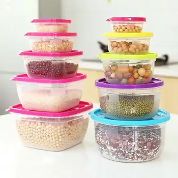 

Household Fresh-keeping Box Set Plastic Round 5-piece Instant Noodle Bowl Bento Box Sealed Can Lunch Box Food