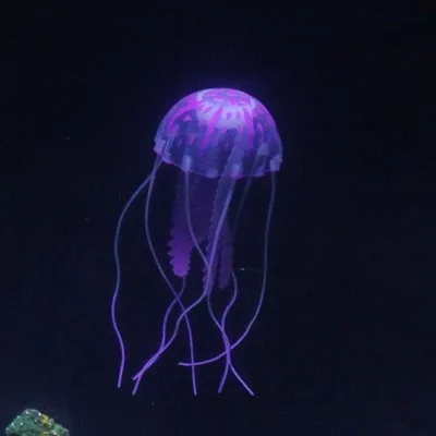 Искусственный плавающий светящийся в виде Медузы Аквариум Украшение для аквариума Подводное живое растение светящийся орнамент водный пейзаж - Цвет: Розовый
