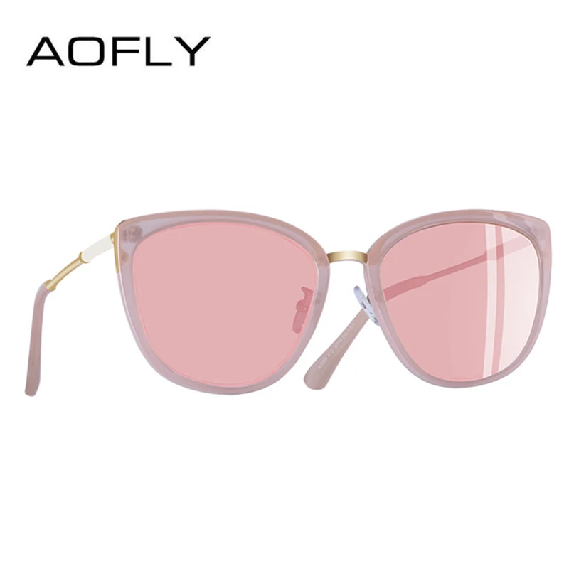 AOFLY BRAND DESIGN New Cat Eye Sunglasses Women Fashion Small Polarized Sunglasses Metal Legs Shades UV400 A105