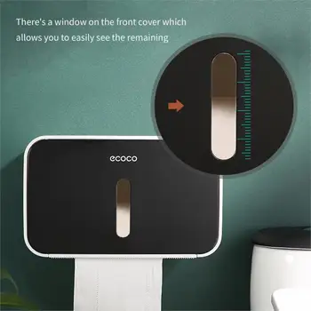 

New No Drilling Wall Mounted Paper Roll Tissue Box Waterproof Toilet Paper Holder Dispenser for Hotel Restaurant Home Bathroom