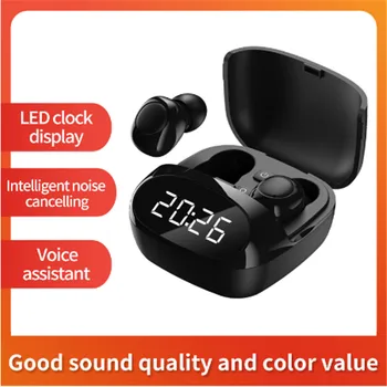 

Kowkaka Bluetooth Earphone Wireless Earbud TWS LED Clock Function Sport Headset Noise Cancel Waterproof for iphone Xiaomi Huawei