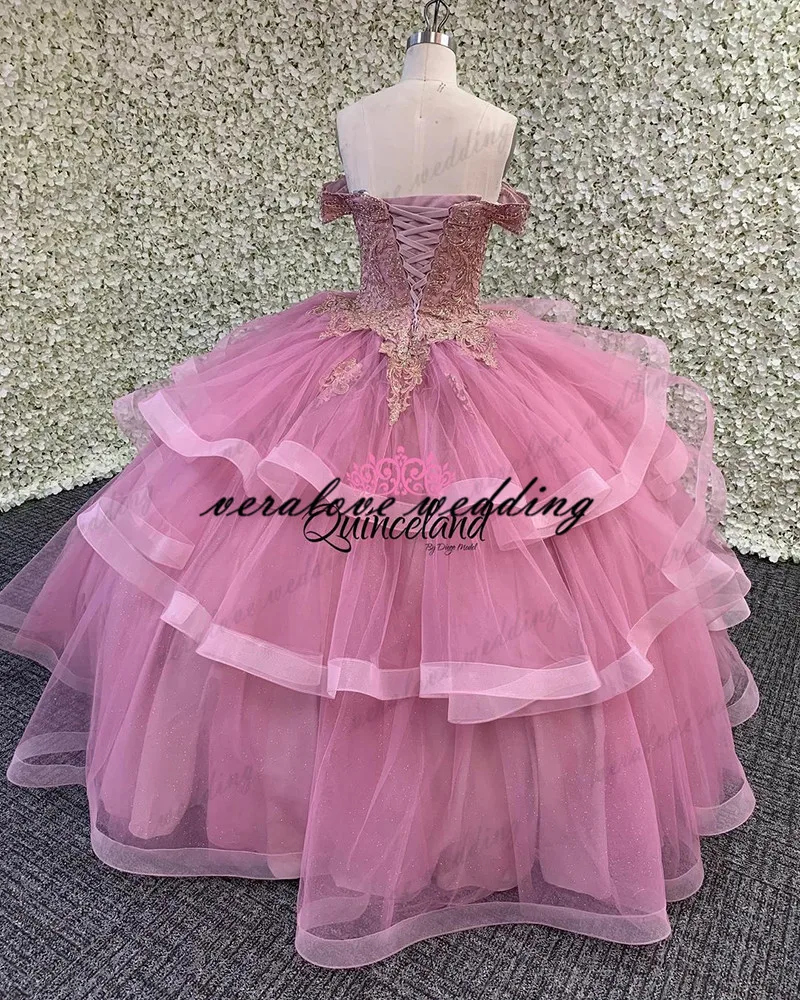 ũ   Quinceanera 巹 2021   Tulle ̽ Applique ҳ Ʈ 16 巹 Ƽ 