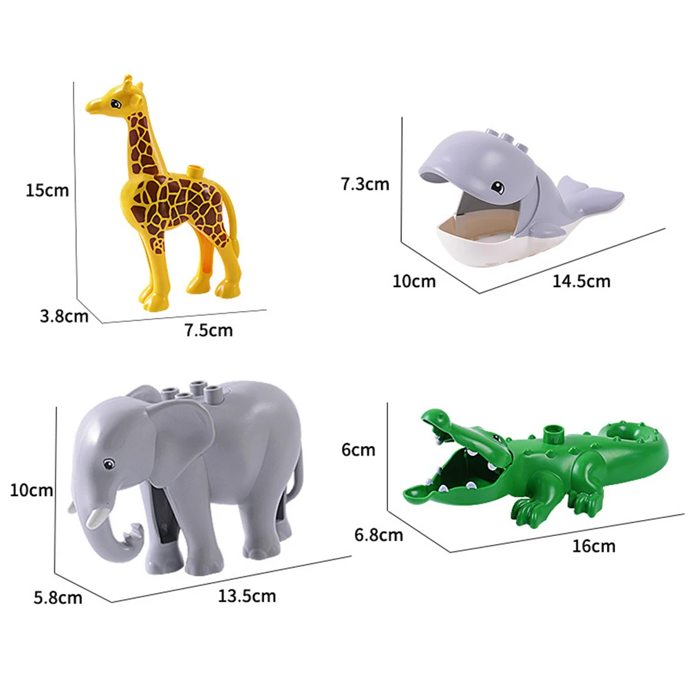 big particles building blocks jurassic dinosaur accessories compatible with Duplos Bricks egg Baby enlighten Durable toys 5
