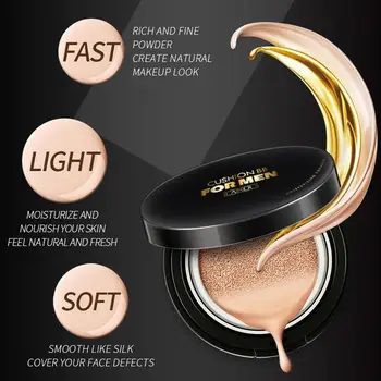 

Men's Sunscreen Air Cushion BB Cream Concealer Moisturizing Foundation Whitening Makeup Bare For Face Beauty Makeup