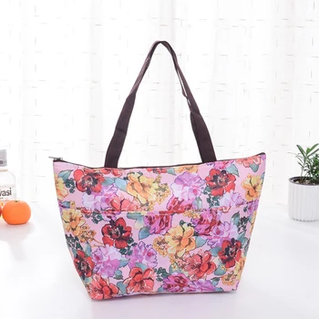 

Women Portable Insulated Printed Oxford Cloth Food Storage Container School Lunch Bag Large Capacity Kitchen Tote Office Cooler