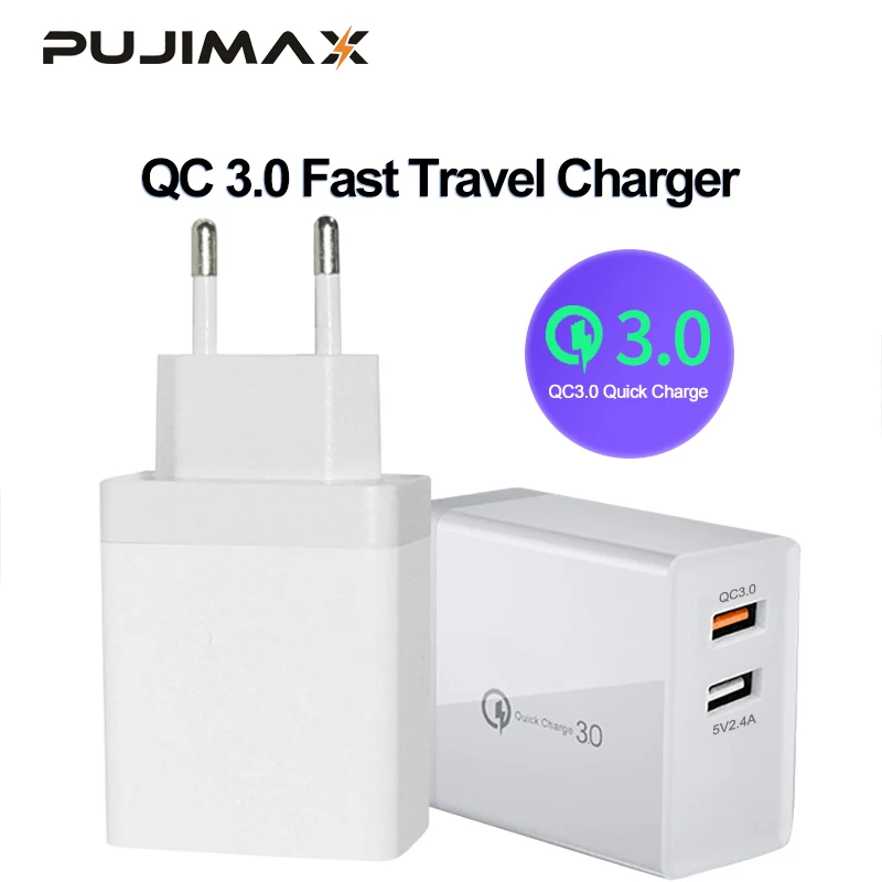 Быстрое зарядное устройство PUJIMAX 3 0 240V для iPhone Xxs8 7 iPad Samsung Galaxy s8 s9 s10 HTC Xiaomi Huawei
