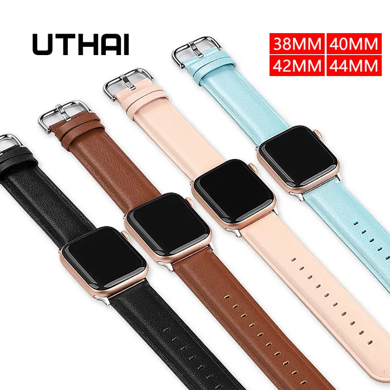 Ремешок UTHAI A25 для Apple Watch кожаный браслет 38 мм 40 42 44 band 4/5 iWatch 1/2/3/4/5 series 38/40/42/44 |