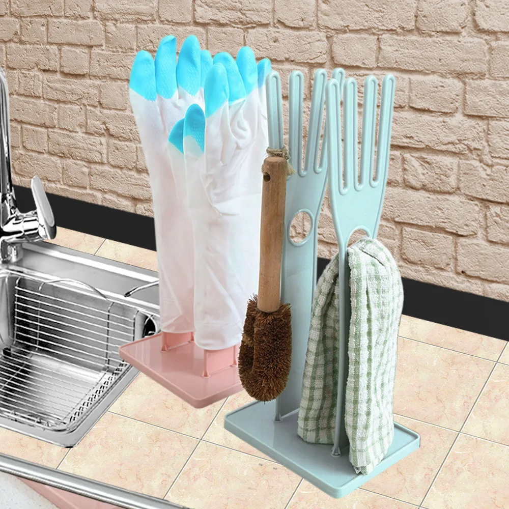 Kitchen Rubber Gloves Rack Glove Towel Cloth Storage Rack Toilet Gloves