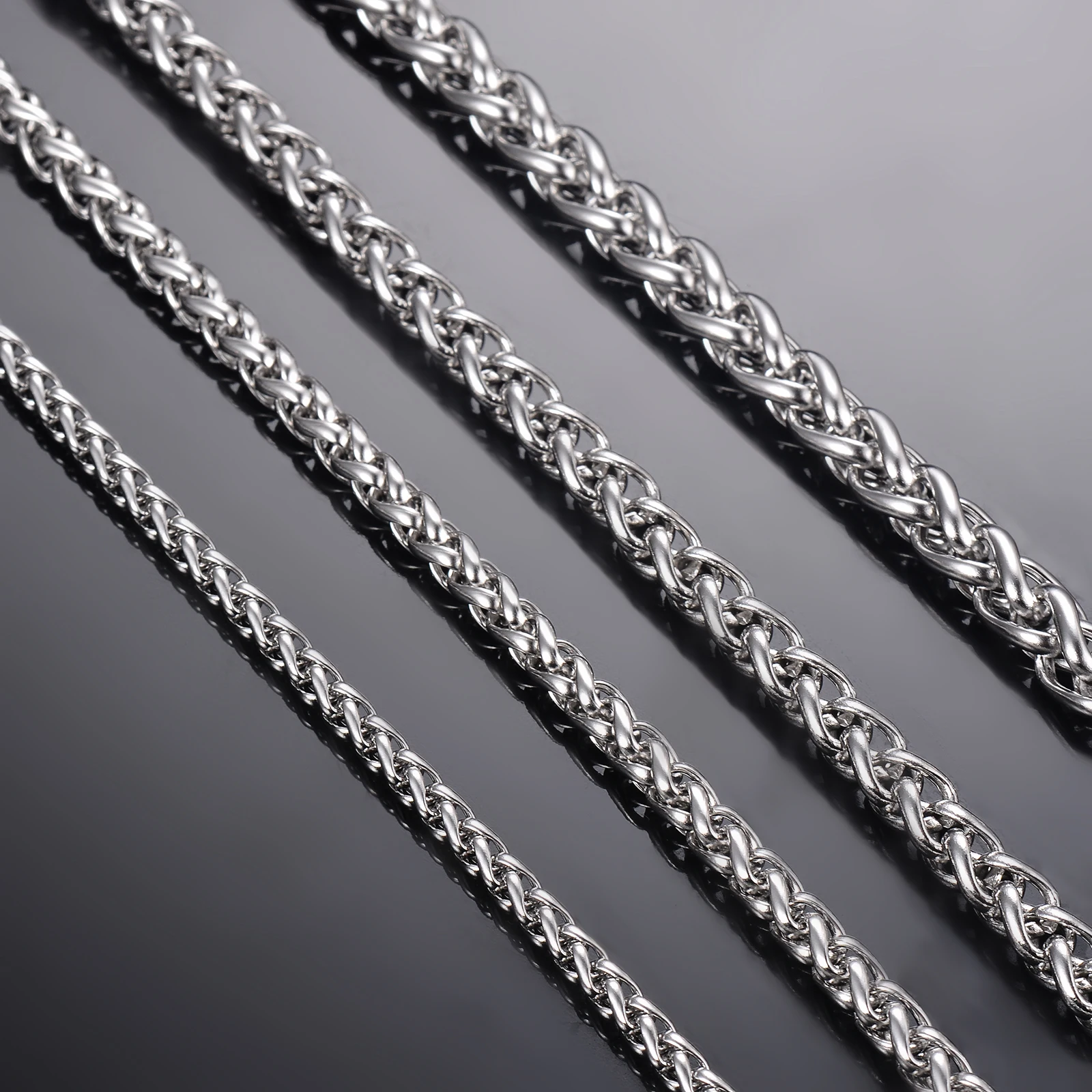 Stainless Steel Necklace 1 piece Width 2.5mm/3mm/4mm/5mm/6mm Keel Link for Men Women