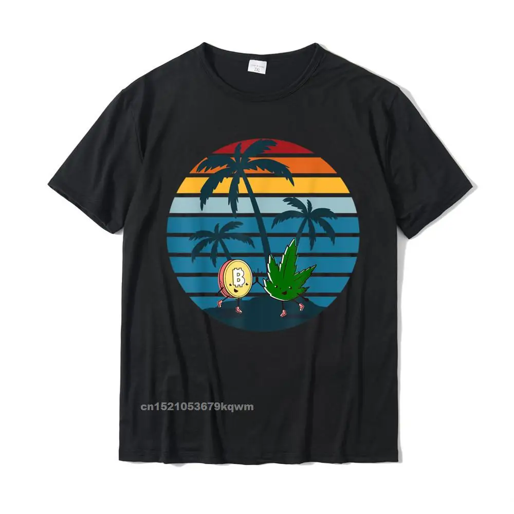 Geek Party Men's T Shirts Cute Mother Day Short Sleeve Crewneck All Cotton Tees Normal Tops Shirts Free Shipping Funny Bitcoin Weed To The Moon Retro Vintage Crypto BTC T-Shirt__4045 black