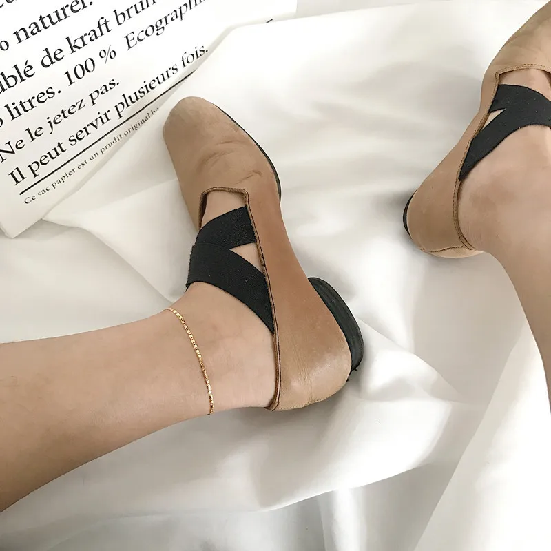 925 Стерлинговое серебро золотой цвет Соединительная пряжка цепи лодыжки для женщин модные браслеты для ног 1 шт