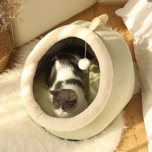 달콤한 고양이 침대 따뜻한 애완 동물 바구니 아늑한 새끼 고양이 안락 쿠션 고양이 집 텐트 매우 부드러운 작은 개 매트 가방 세탁 가능한 동굴 고양이 침대 3
