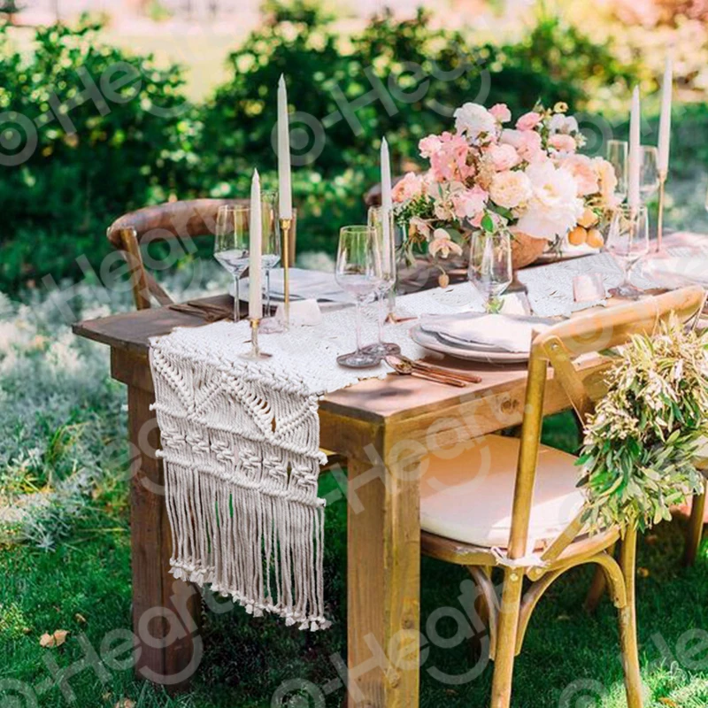 Oheart 12 71in Wedding Handwoven Macrame Table Runner Decoration