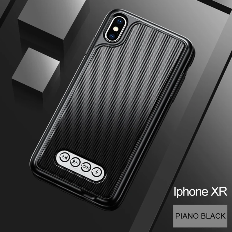 3 в 1 Bluetooth динамик чехол для телефона V4.2 power Bank чехол для телефона TPU Жесткий Чехол для iPhone 6/6S 7 8 Plus X/XS Max XR - Цвет: iPhone XR Black