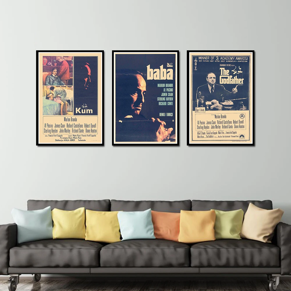 

The Godfather Poster Decorative DIY Wall Canvas Sticker Home Bar Art Posters Decor