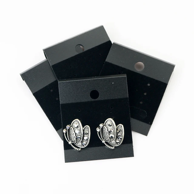 Plastic Card Earring Display Cards  Velvet Card Earring Display Cards -  200pcs Black - Aliexpress