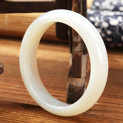 

Natural Hetian Jade White 54-62mm Bracelet Jewelry Jade Jewelry Best Gift for Mother and Girlfriend