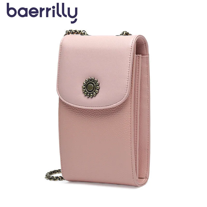 

Genuine Leather Women Messenger Bag Small Flap Shoulder Bag Cross Bag For Women Long Strap Female Clutch Wallet Phone Pocket