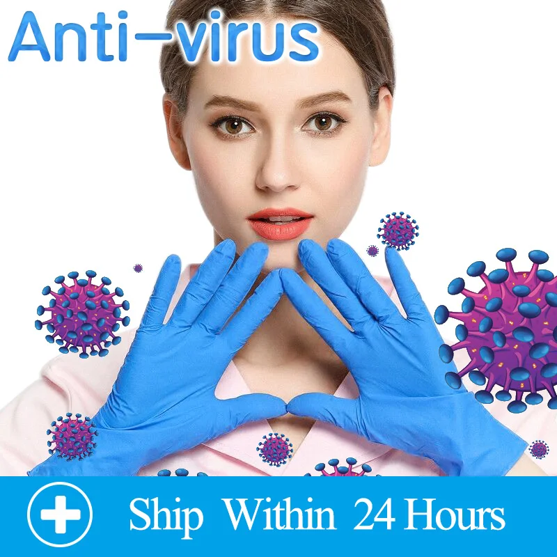 

Coslony 100pcs Disposable Gloves Nitrile Rubber Gloves Latex For Home Food Laboratory Cleaning Rubber Gloves Multifunctional