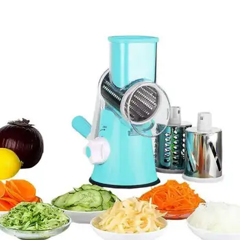 

Yonntech Multi-function Drum Rotary Manual Slicer Coleslaw Cheese Vegetable Slicer Set