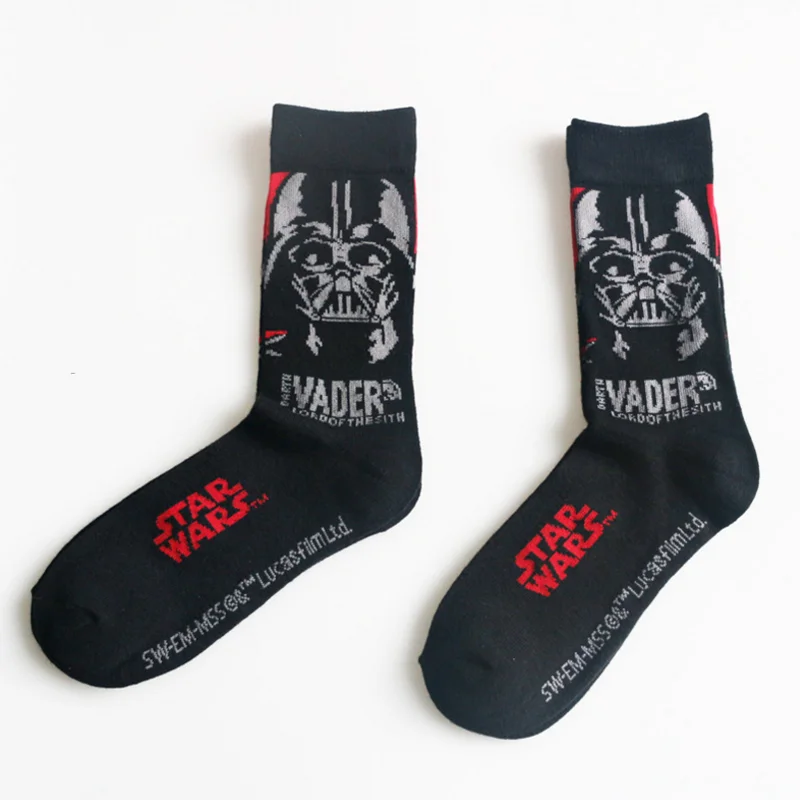 

10 Pair Fashion New Hombre Mens Socks Darth Vader Star Wars Patterns Good Quality Cotton Casual Socks Men Women Toys