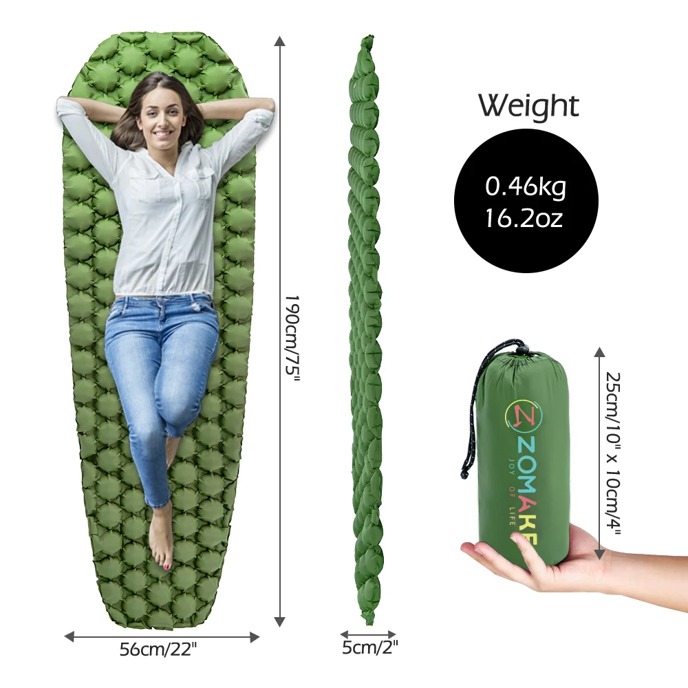 Zomake-colchoneta portátil ultraligera para dormir, 0,5 kg, ultraligera, ultraligera