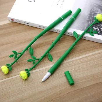 

3pcs Cute rose flower shape Erasable Pen beautiful ballpoint pens for school Office Writing Supplies Student Stationery