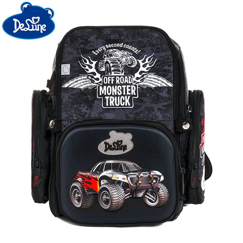 

Delune Children Schoolbag Backpack For Boys Cartoon Pattern Backpacks 3D Orthopedic School Bags Student Satchel Mochila Infantil