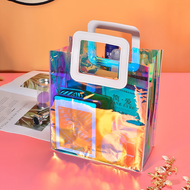 Laser Holo Mini Borse Borsa Da Donna Borsa Trasparente Borsa Da Donna In Pvc Trasparente Borsa A Mano Femminile 2021 Sac A Main Beach Pochette Femme