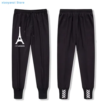 

I Love London men women sweatpants Eiffel Tower Funny Design Fashion sweatpant Homme long pants trousers Soft Hipster Camiseta