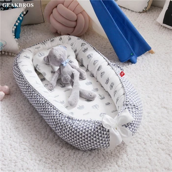 

Baby Sleep Nest Bed Portable Removable Crib Newborn Protector Cushion Cotton Infant Crib Cradle Babies Cot Bassinet Bumper