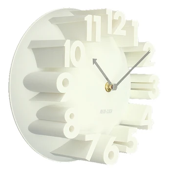 

Home Decor Creative Modern Art 3D Number e Round Wall Clocks, white 22.5 * 22.5 * 9cm