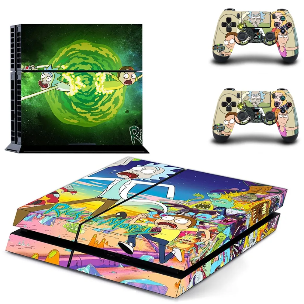 Rick and Morty полное покрытие лицевые панели наклейка для PS4 наклейка для консоли и контроллеров playstation 4 наклейка для PS4 виниловая наклейка