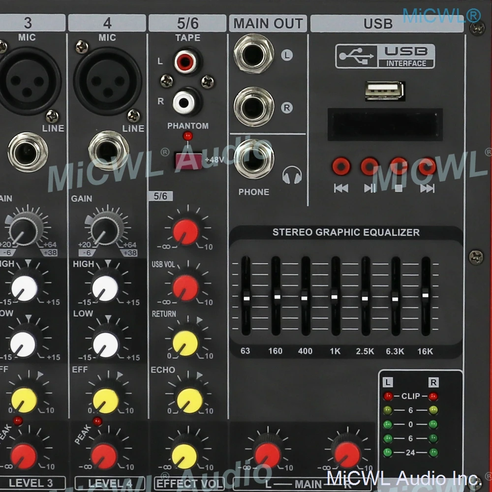 6 Channel Mixer with 400W Power Amplifier