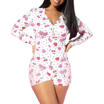 

women One piece Pijamas Plus Size Sleepwear Pyjamas Nightwear Jumpsuit Pajamas One piece Adults Short Romper Bodycon wholesale