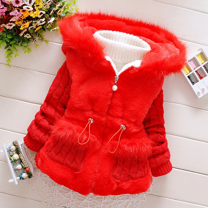Plush Baby Jacket Thicken Warm Winter Jackets For Girls Sweater